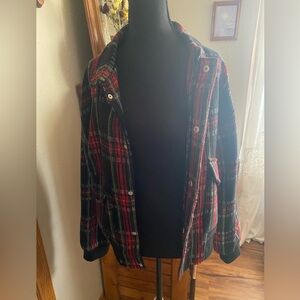 LA MIEL Red and Black Plaid Jacket